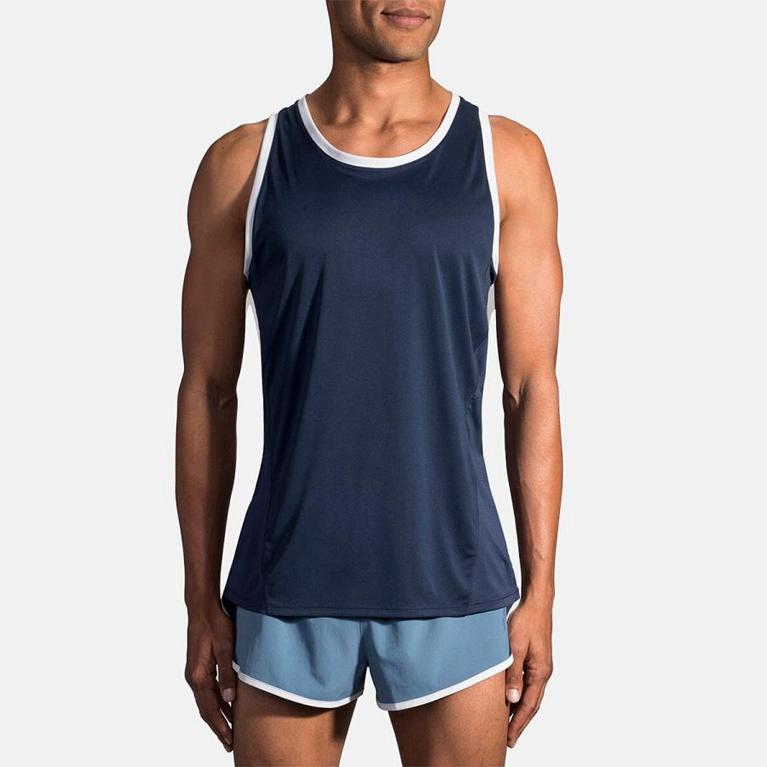 Brooks Stealth Mens Running Tank Top - Blue - Indonesia (EQGS-02951)